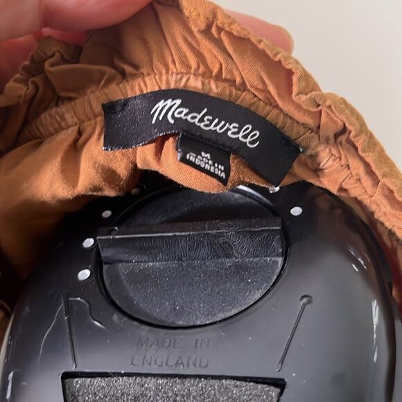 Madewell warm hickory bloom dot tie neck‎ tiered mini dress size medium - Picture 6 of 8